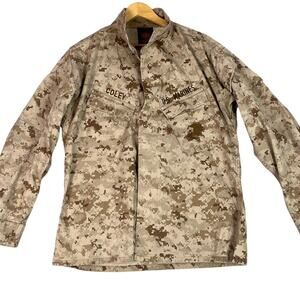 US Marines Digi Camouflage Shirt Jacket Mens Medium Brown Military Field Utility